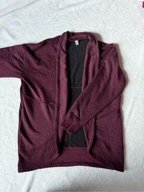 Cozy Open-Front Cardigan in Deep Wine